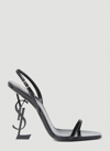 Saint Laurent Opyum Ysl Logo-heel Sandals With Black Hardware In Black