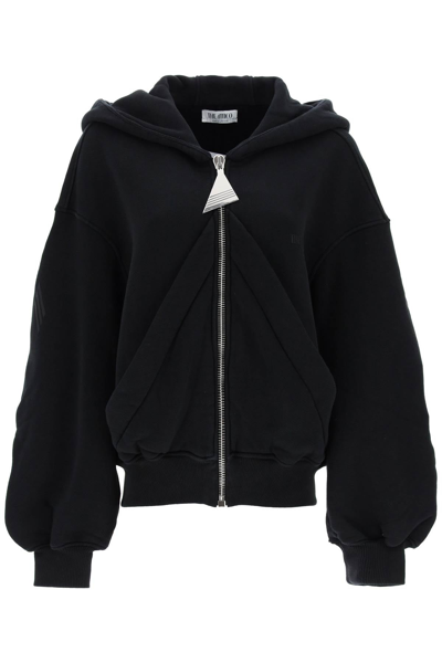 Attico The  Oversized Zip-up Hoodie In Black