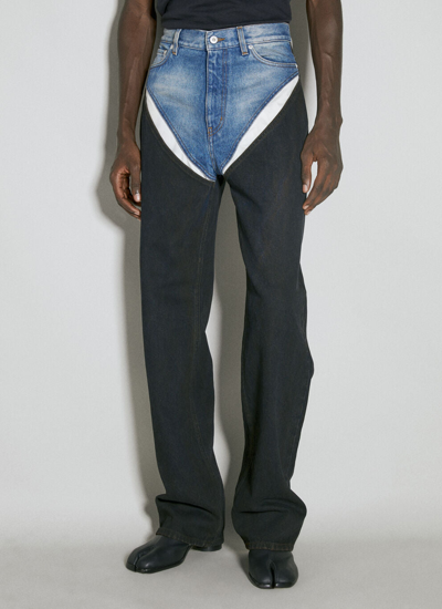 Y/project Cut Out Denim Jeans In Black