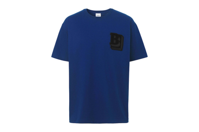 Pre-owned Burberry Graphic Logo T-shirt Blue