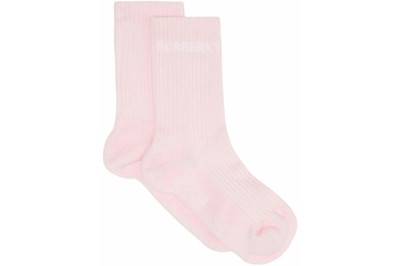 Pre-owned Burberry Logo Socks Pink