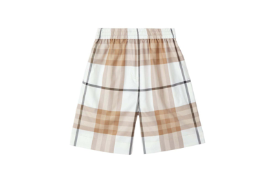 Pre-owned Burberry Signature Check-print Shorts White/beige