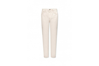 Pre-owned Burberry Slim Stretch Cotton Jeans Cream