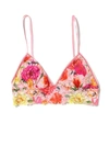HANKY PANKY PRINTED SIGNATURE LACE PADDED TRIANGLE BRALETTE
