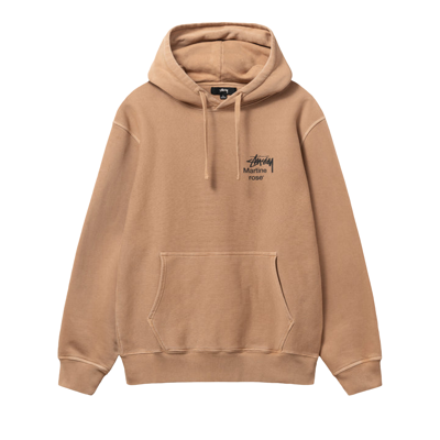 Pre-owned Stussy X Martine Rose Collage Pigment Dyed Hoodie 'mocha' In Tan