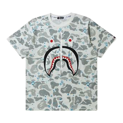 Pre-owned Bape Space Camo Shark Tee 'white'