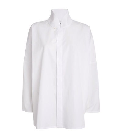 Eskandar Stand-collar Asymmetric Shirt In White