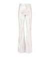 ALICE AND OLIVIA METALLIC LIVI LOW-RISE BOOTCUT TROUSERS