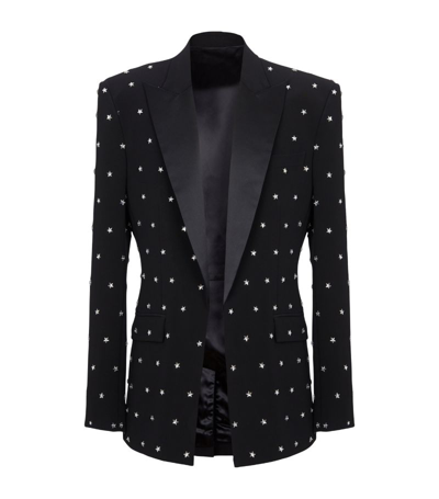 Balmain Star-embroidered Blazer In Black