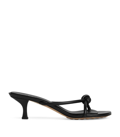 Bottega Veneta Blink Leather Knot Slide Sandals In Black