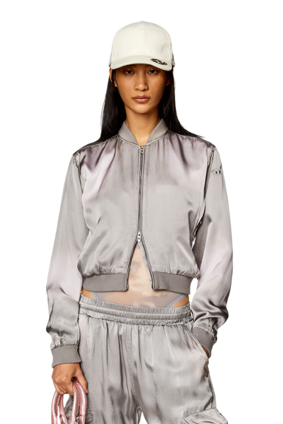 Diesel Bomber In Raso Trattato In Grey