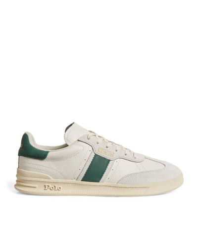 Polo Ralph Lauren Leather Heritage Area Trainers In White