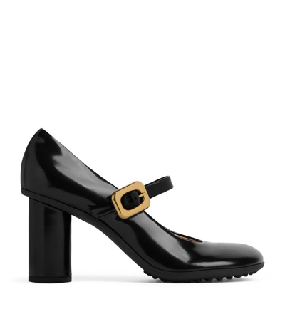 Bottega Veneta Atomic Glossed-leather Mary Jane Pumps In Black