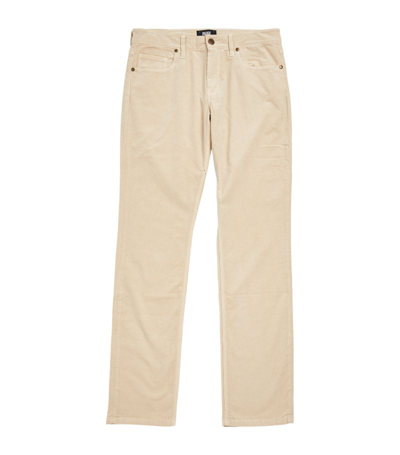 Paige Corduroy Federal Slim Trousers In White