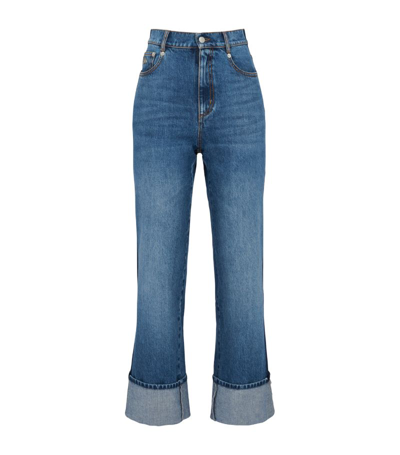 Alexander Mcqueen Turn-up Straight Jeans In Blue