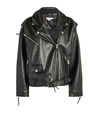 Good American Faux Leather Moto Jacket In Black