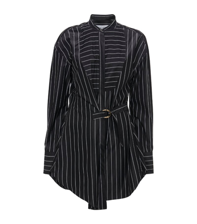 Jw Anderson Twisted Striped Cotton Shirt In Black
