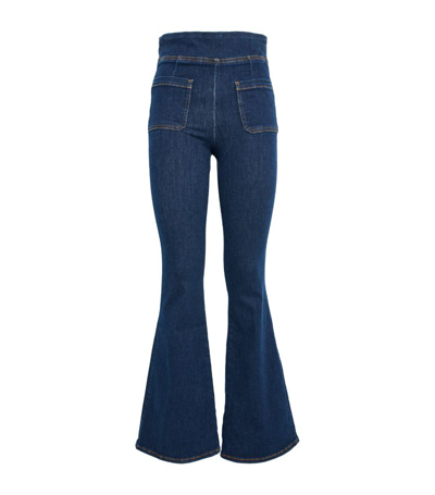 Frame The Bardot Jetset Organic Cotton-blend Jeans In Blue