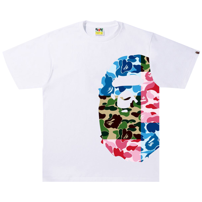 Pre-owned Bape Abc Camo Crazy Side Big Ape Head Tee 'white'