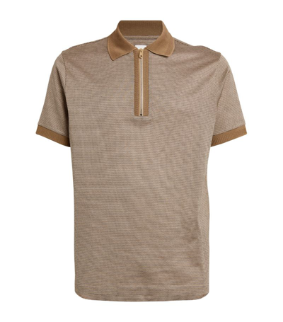 Paul Smith Cotton Contrast-collar Polo Shirt In Brown