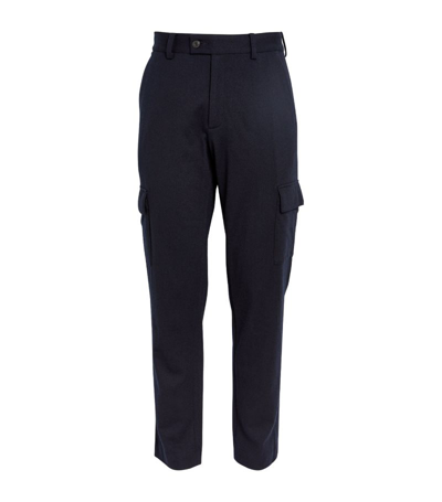 Vince Wool Cargo Trousers In Navy