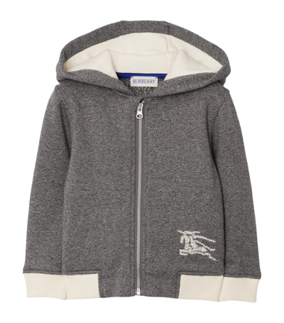 Burberry Cotton Ekd-patch Hoodie (6-24 Months) In Grey