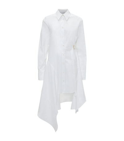Jw Anderson Draped-detail Cotton Shirt In White