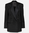 ISABEL MARANT PEAGAN SATIN-TRIMMED WOOL TUXEDO JACKET