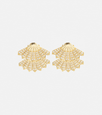 Anita Ko Fan 18kt Gold Earrings With Diamonds