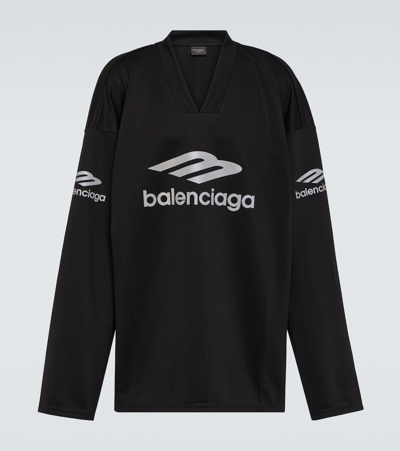 Balenciaga 3b Sports Icon Oversized Top In Black