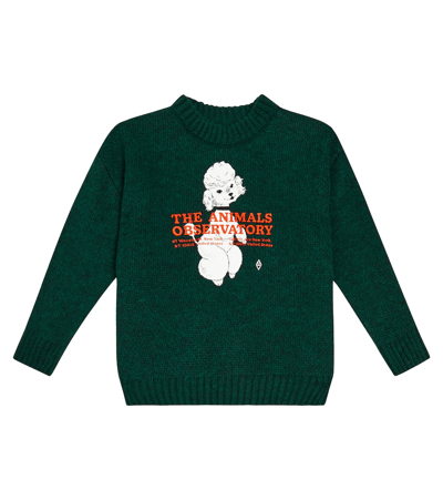 The Animals Observatory Kids' Bull Knit Sweater In Green