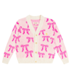 The Animals Observatory Racoon Knit Cardigan In Pink