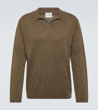 Le Kasha Gibson Cashmere Polo Sweater In Green