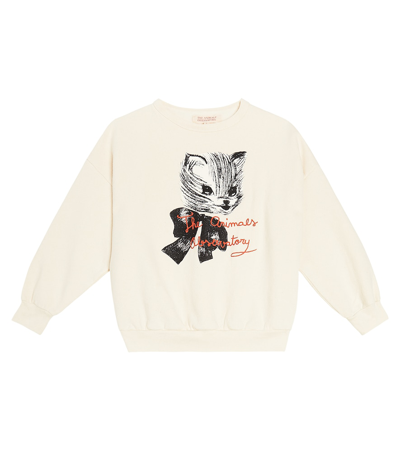 The Animals Observatory Kids' Big Bear Printed Cotton Sweatshirt In White