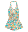 Poupette St Barth Beth Floral Playsuit In Green