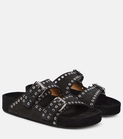 Isabel Marant Lennyo Buckle Sandals In Faded Black