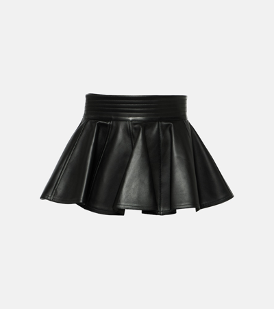 Alaïa Peplum Leather Belt In Black