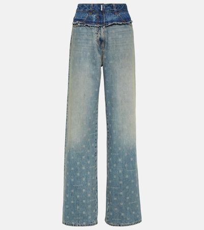 Givenchy 4g High-rise Wide-leg Jeans In Blue