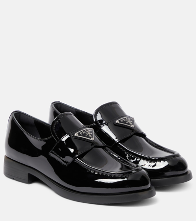 Prada Loafers Aus Lackleder In Schwarz