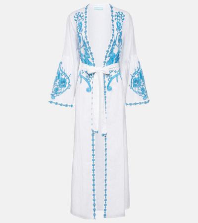 Melissa Odabash Romilly Cotton And Linen Kaftan In White
