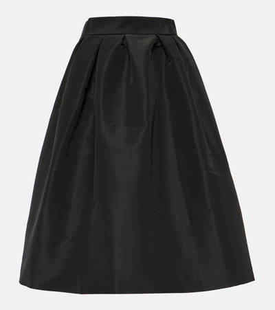Carolina Herrera Cotton Jacquard Midi Skirt In Black