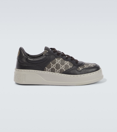Gucci Gg-canvas Panelled Sneakers In Black