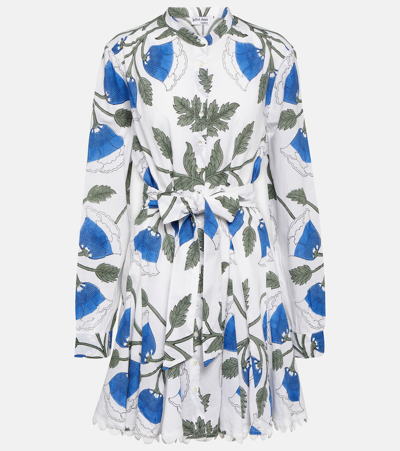 Juliet Dunn Floral Cotton Shirt Dress In Multicoloured