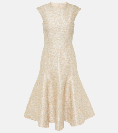 Emilia Wickstead Judi Metallic Crepe Mini Dress In Rose Gold