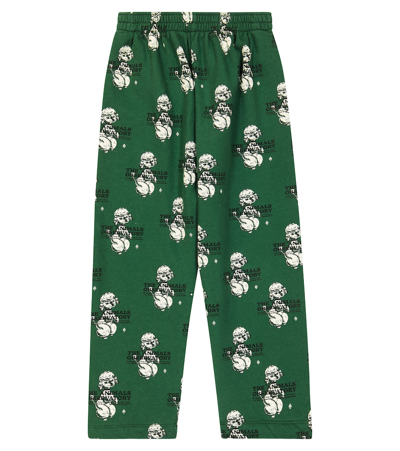 The Animals Observatory Kids' Cameleon Cotton Sweatpants In Green