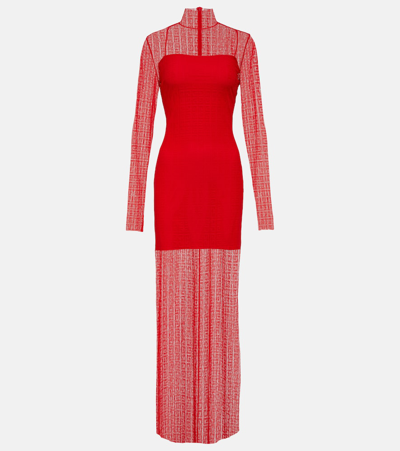 Givenchy 4g Lace Maxi Dress In Red