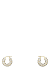 Amina Muaddi Jah Hoop Small White And Gold Crystal Earrings In Gold