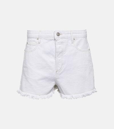 Isabel Marant Lesia Mid-rise Denim Shorts In White