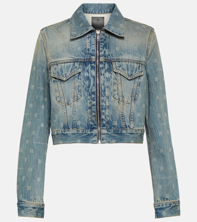 Givenchy 4g Cropped Denim Jacket In Blue