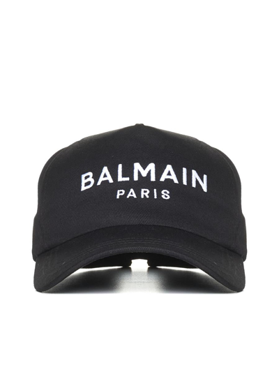 Balmain Hats In Noir/blanc